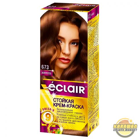 Şaç üçin boýag krem eclair 6.73 reňki "ЭКСПРЕССО"