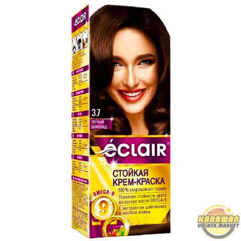 Şaç üçin boýag krem eclair 3.7 reňki"ЧЕРНЫЙ ШОКОЛАД"