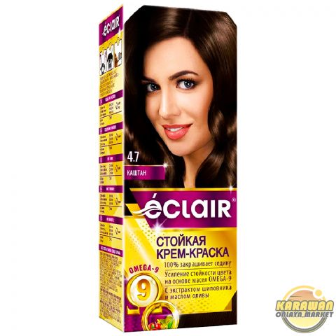 Şaç üçin boýag krem eclair 4.7 reňki"КАШТАН"