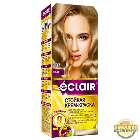 Şaç üçin boýag krem eclair 7.07 reňki "ОЛЬХА"