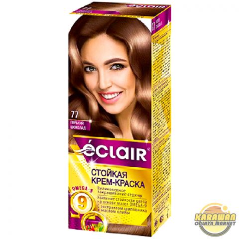Şaç üçin boýag krem eclair 7.7 reňki"ГОРЬКИЙ ШОКОЛАД"