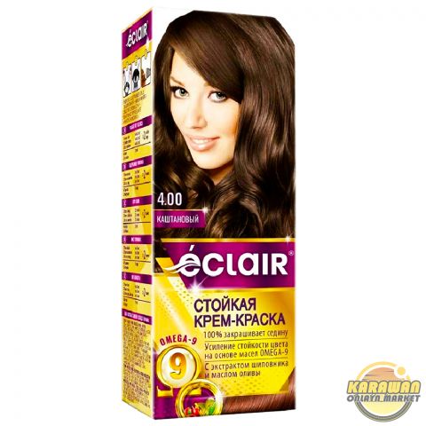 Şaç üçin boýag krem eclair 4.00 reňki"КАШТАНОВЫЙ"