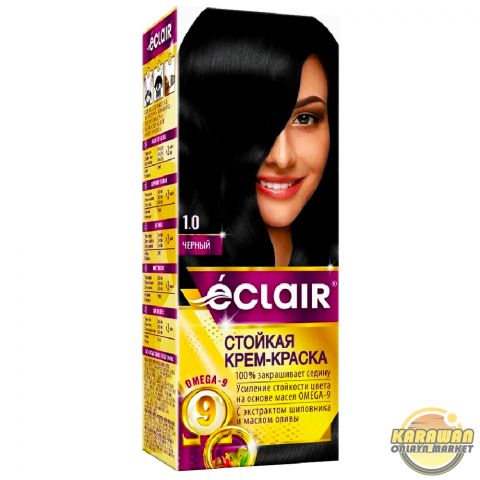 Şaç üçin boýag krem eclair 1.0 reňki"ЧЕРНЫЙ"