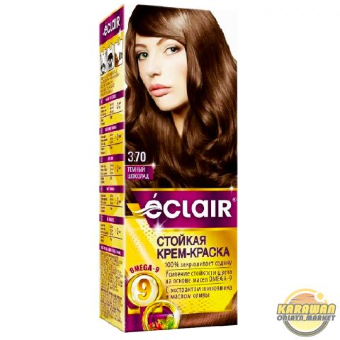 Şaç üçin boýag krem eclair 3.70 reňki"ТЕМНЫЙ ШОКОЛАД"